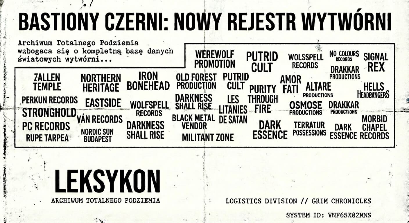 Bastiony czerni: Nowy Rejestr Wytwórni - artykuł black metal